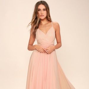 Lulus All About Love Blush Pink Maxi Dress